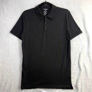 True Classic M Black Short Sleeve Polo Shirt Soft Stretch Casual Essential Work